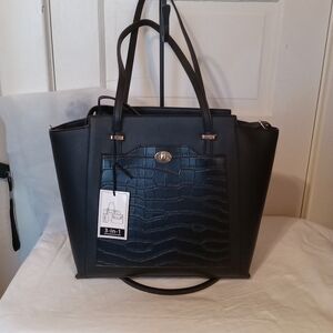 Elegant Black Tote Bag 3 in 1 Set. NWT